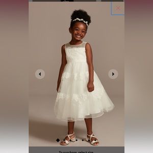 David’s Bridal Lace Illusion Flower Girl Dress size 10